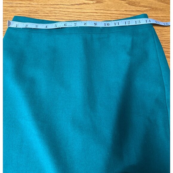 J.Crew Womens Green Wool Blend Fully Lined Back Zip Closure Pencil Skirt Size 2 - Picture 9 of 10
